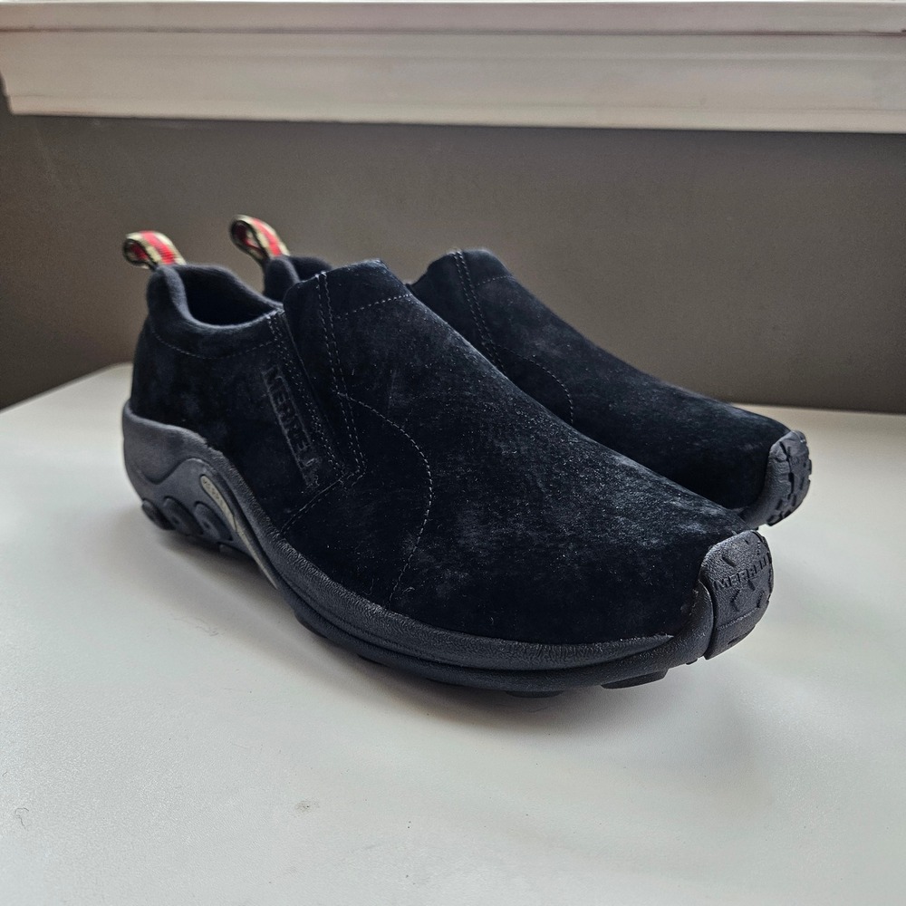 Merrell Jungle Moc Black Suede Slip On Shoes Mens 10 Loafers - Picture 1 of 13